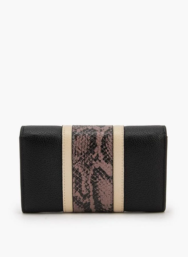 سيليست Textured Wallet With Snap Button Closure